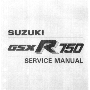 Suzuki 86 87 GSXR750 (G & H) Manual