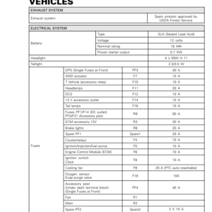 SSV 2018 Vehicle Specifications (MAVERICK TRAIL) Shop 219100905 058 Manual