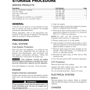 ATV Storage Procedure (Mini DS) Shop vmr2017 008 Manual