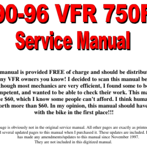 Honda VFR750F '90 96 Repair Manual