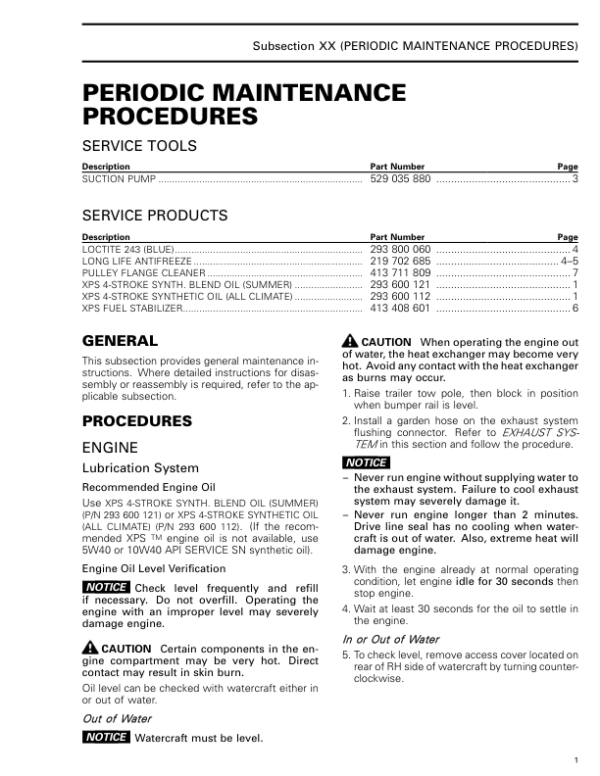 Periodic Maintenance Procedures Manual