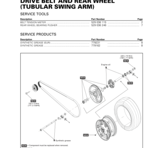 ON ROAD Drive Belt and Rear Wheel Tubular Swing Arm Shop 219100953 025 Manual