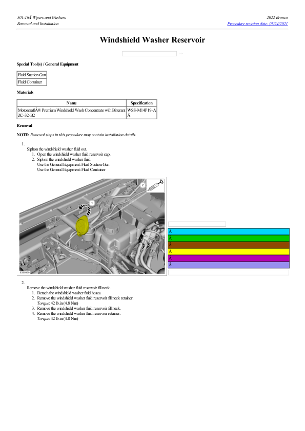 Windshield Washer Reservoir G2225201 Manual