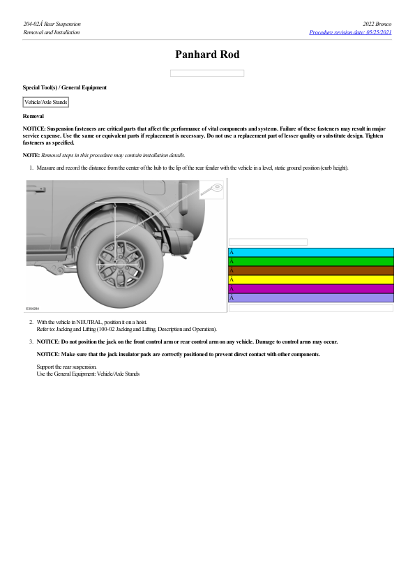 Panhard Rod G2223780 Manual