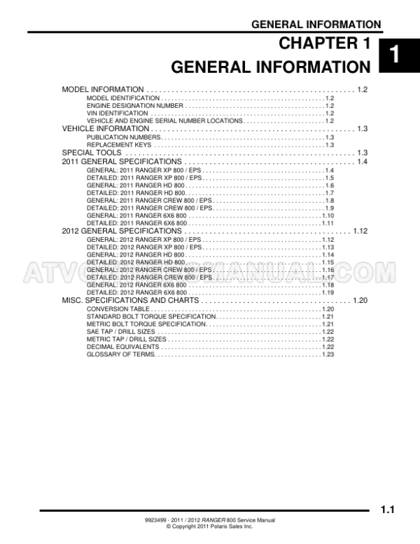 ranger xp 800 2011 polaris Manual