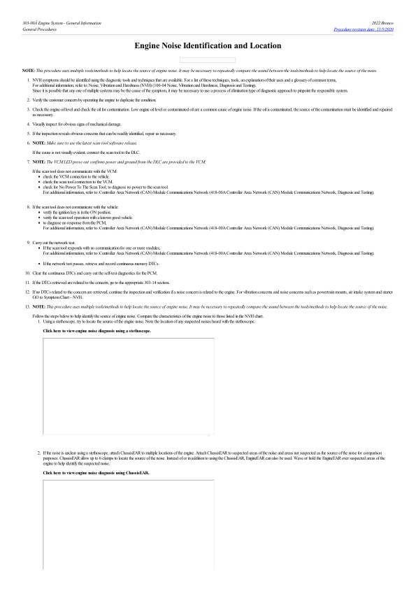 Engine Noise Identification and Location G2219084 Manual