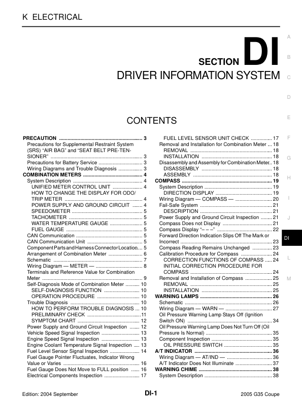 DRIVER INFORMATION SYSTEM Manual