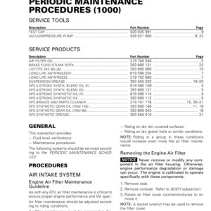 ATV MY18 Periodic Maintenance Procedure (1000) 219100885 008 Manual