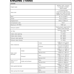 ATV MY18 Technical Specification Engine 1000 219100885 061 Manual