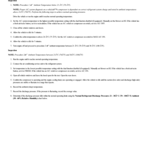 Refrigerant System Tests 2.3L EcoBoost (199kW 270PS) G2229740 Manual