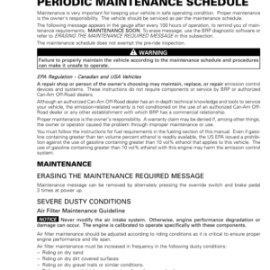 SSV MY20 Periodic Maintenance Schedule (Maverick suppl.) 219101007 003 en Manual