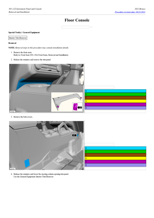 Floor Console G2220556 Manual