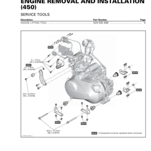 ATV 2019 Engine Removal and Installation (450) Outlander 6x6 Shop Supp 219100991 010 Manual