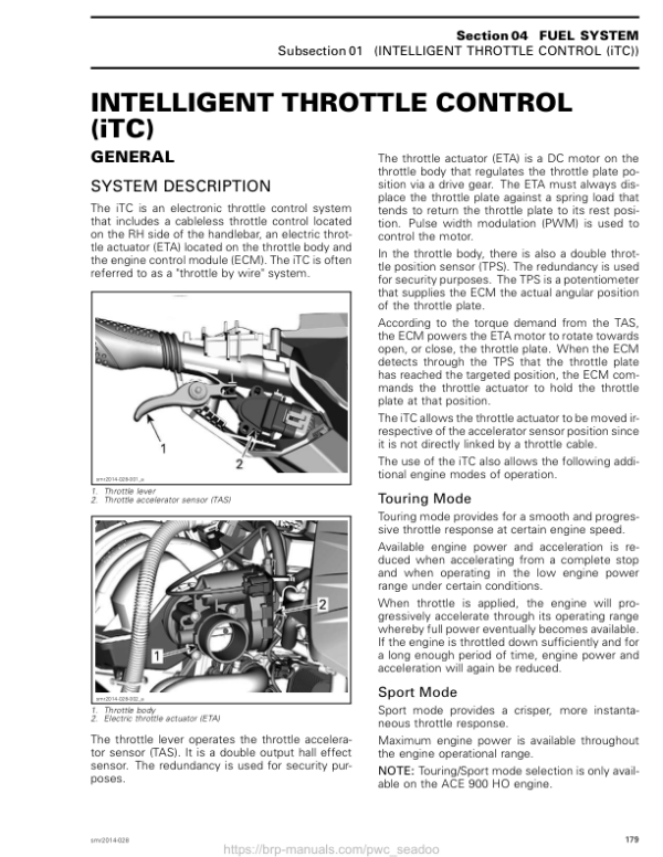 Intelligent Throttle Control (iTC) Shop Spark Version 2BA EN smr2014 028 Manual