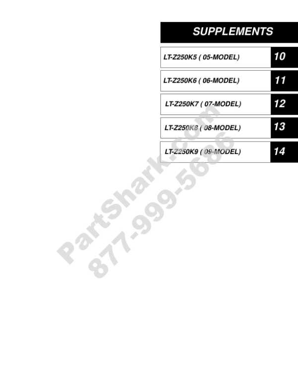 2004 Suzuki 250 LTZ Quad Sport Manual - Image 3