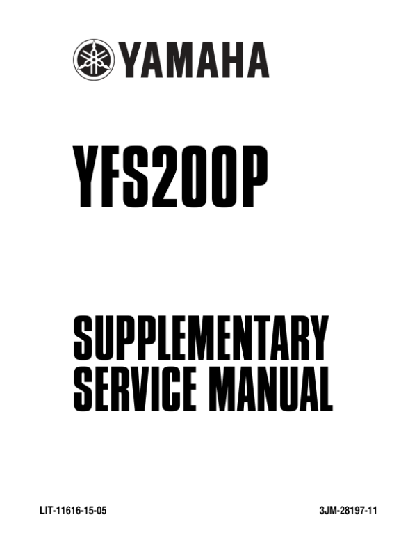 Yamaha YFS200P blaster supplement LIT 11616 15 05 pdf Manual