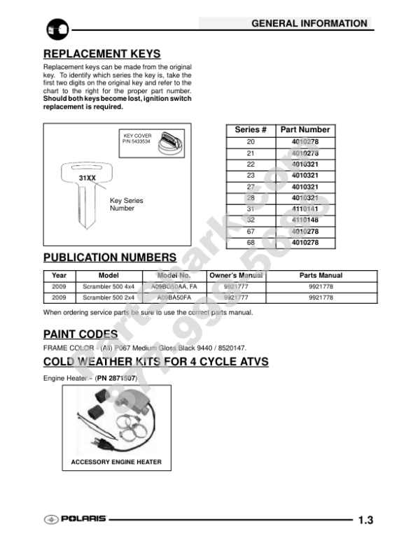 2009 Polaris Scramber 500 Manual - Image 3