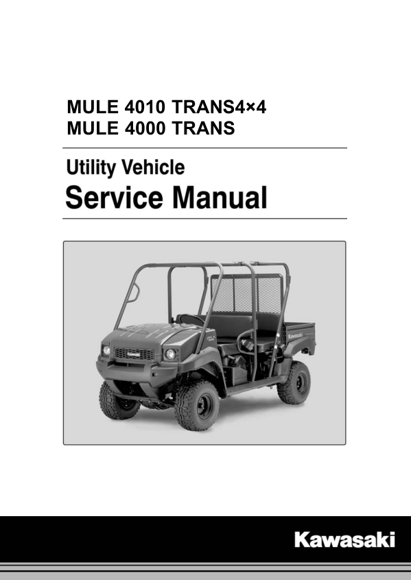 2009-2018 Kawasaki Mule 4000 4010 Trans Gasoline Manual