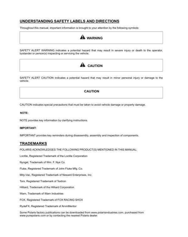 2014 Polaris 570 Sportsman Manual - Image 2