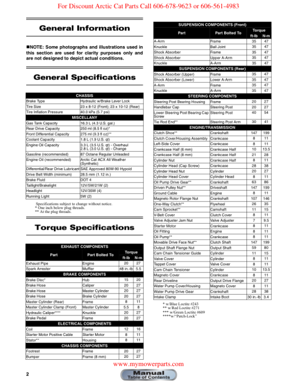 2011 arctic cat 450XC 450 XC pdf Manual - Image 3