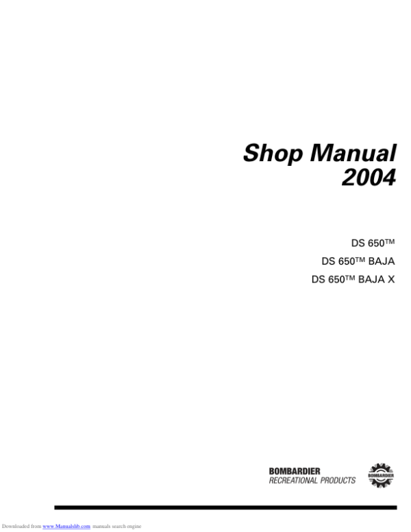 2004 Bombardier DS 650 Manual - Image 2