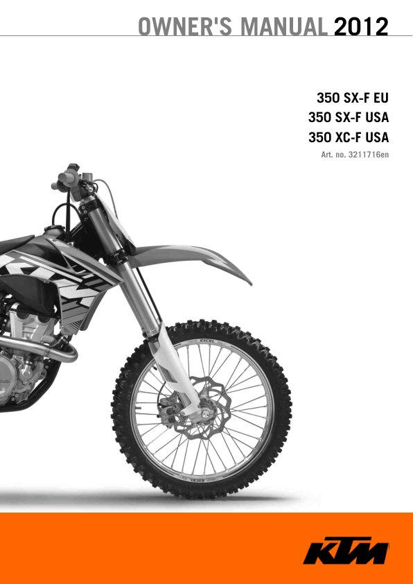 2012 KTM 350 SF X pdf Manual