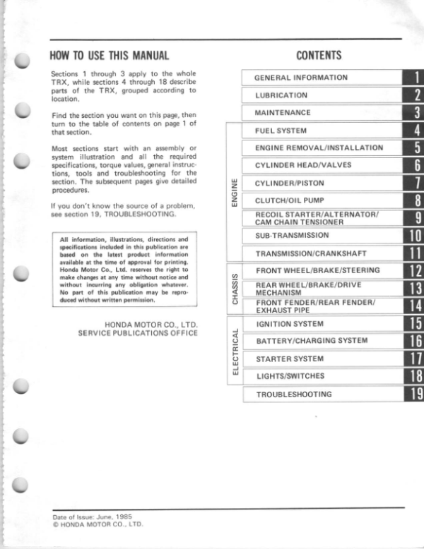 Trx [1985 1986]Honda 125 Repair pdf Manual - Image 3