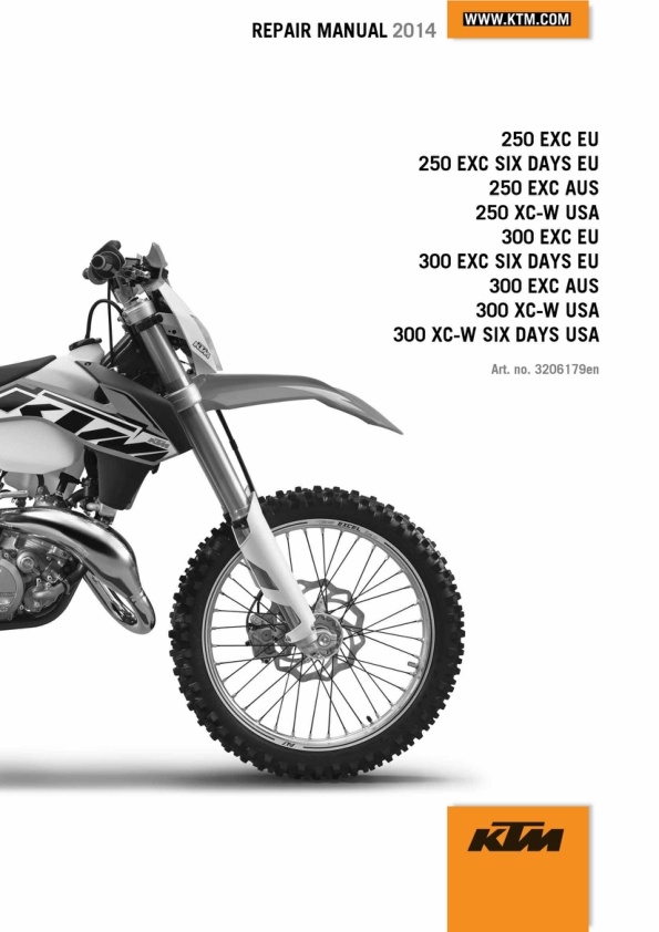 2014 KTM 1 250 300 EXC XC W Manual