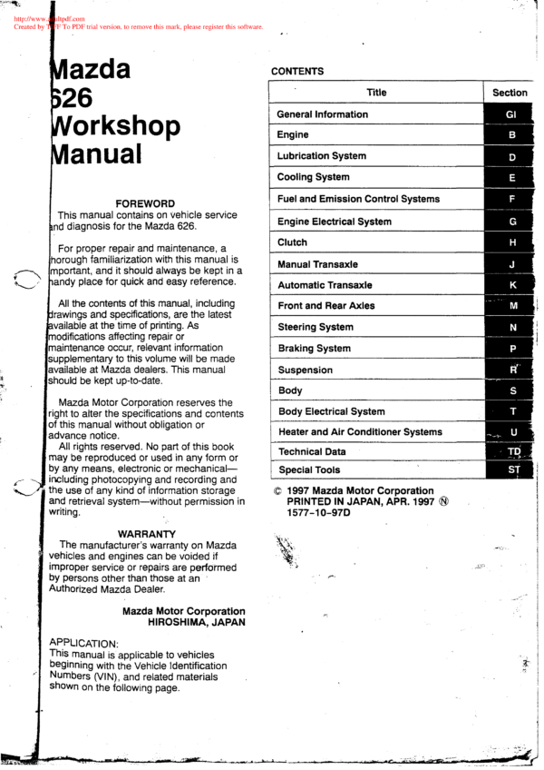 workshop 626 pdf Manual - Image 2