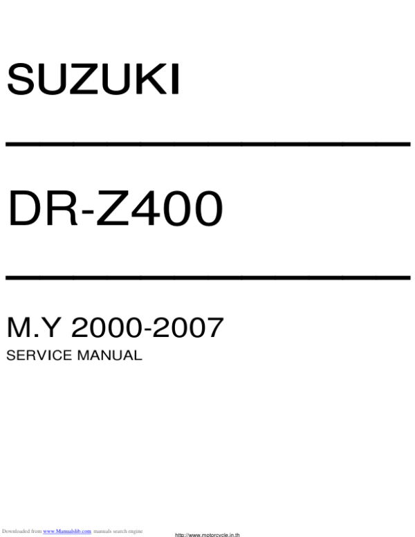 2000-2007 drz 400 Manual