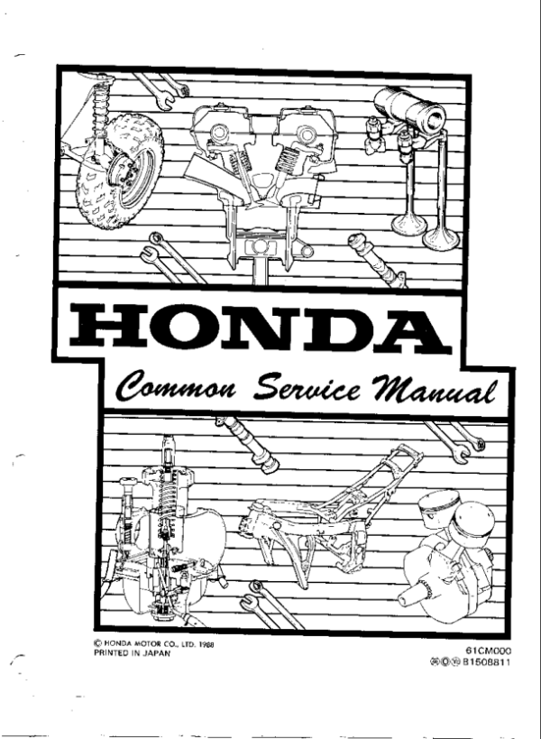 1988 HondaCommonServiceManual  Manual - Image 3