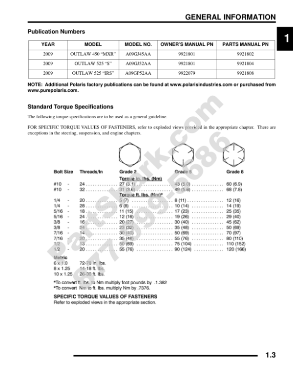 2009 Polaris Outlaw 450 525 Manual - Image 3