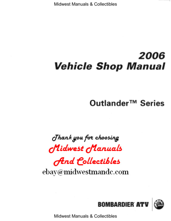 2006 Bombardier Outlander Series Manual - Image 2