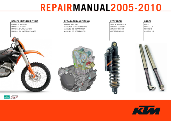 2005-2010 Ktm 250 Repair Exc Sx Sxs Xc Xcf 4 strokes pdf Manual