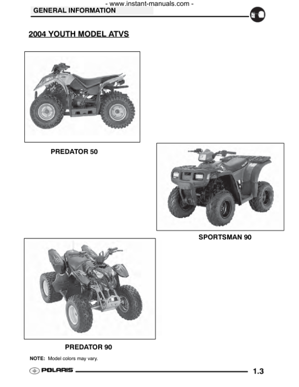 2004 sportsman 90 predator 50 90 Manual - Image 3