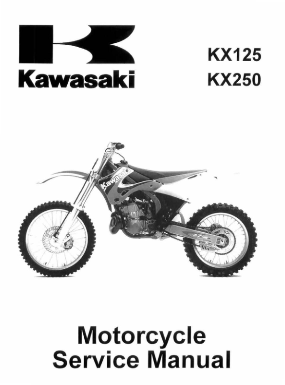 1999-2002 Kawasaki KX125 KX250 Repair 99924 1244 04 Manual