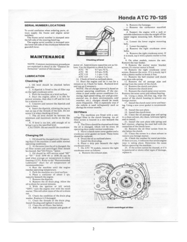 1971-1985 ATC70 ATC125 Manual - Image 2