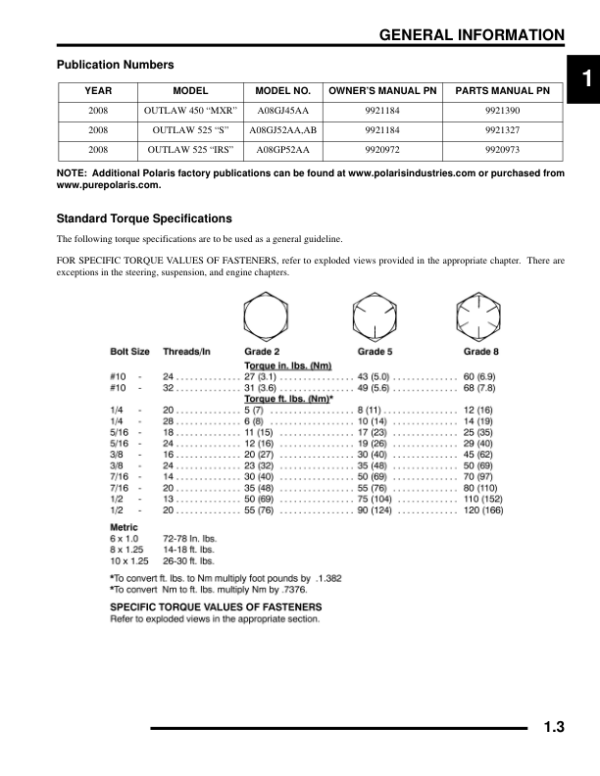 2008 polaris outlaw 450 mxr 525 s 525 irs sm Manual - Image 3