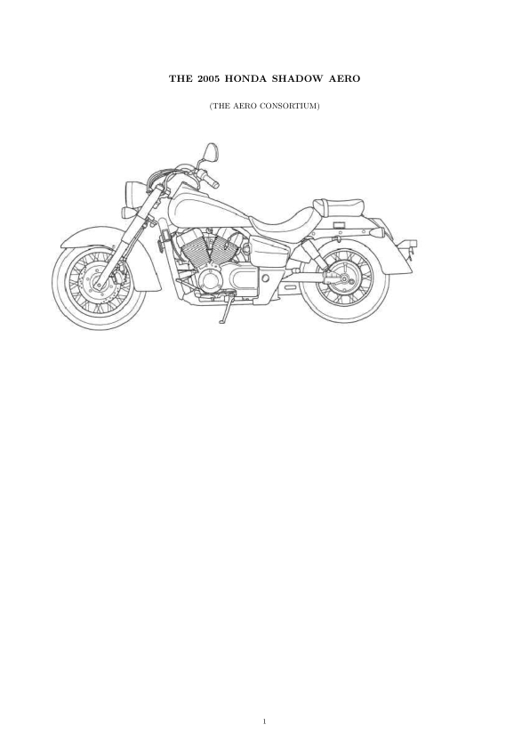 2005-2007 Honda Shadow Aero VT750 Workshop Manual