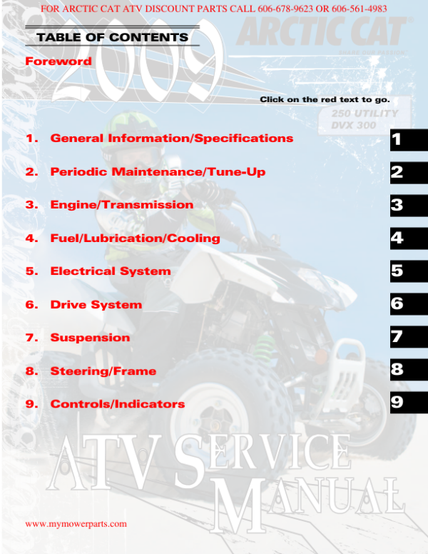 2009 arctic cat 250 utility dvx 300 pdf Manual - Image 2
