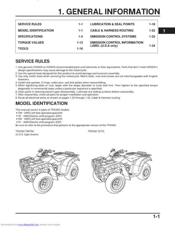 trx350tm Manual - Image 3