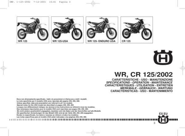 husqvarna CR WR125 Manual - Image 3