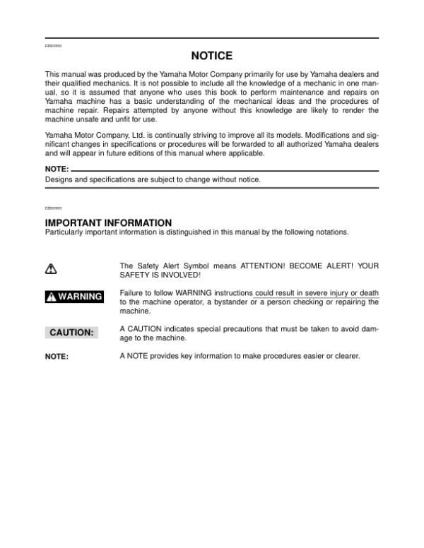 2008 Yamaha Raptor 250 Sevice Manual - Image 3