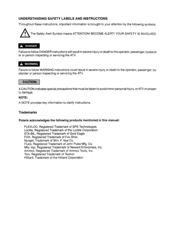 1996-1998 Polaris 118736614 ATV All Models Manual - Image 2