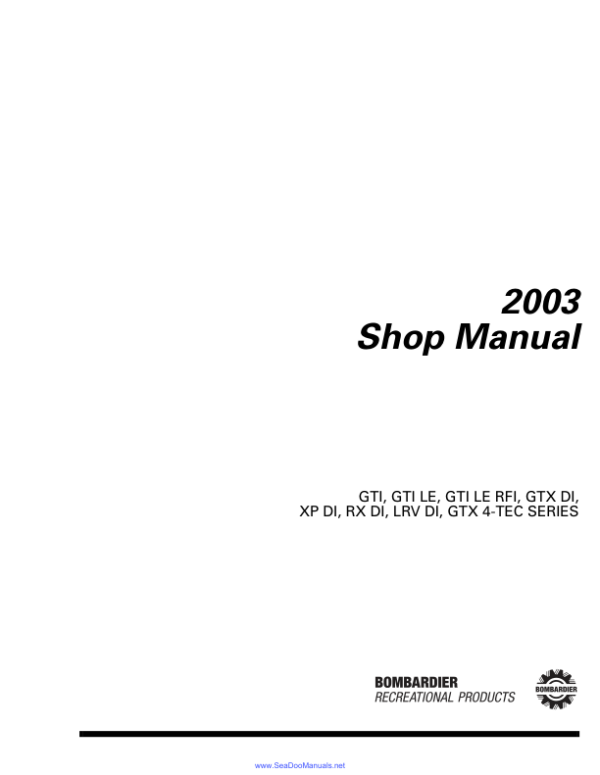 2003 seadoo shop Manual - Image 2