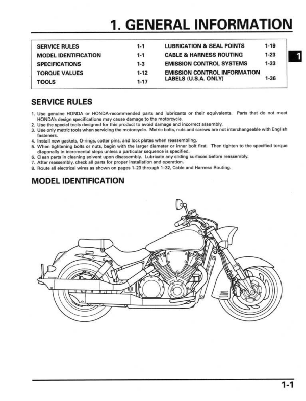 2002-2003 honda vtx 1800 Manual - Image 2