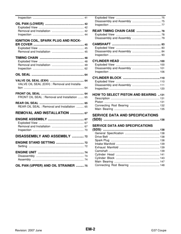 Engine G37 Control & Engine Electrical Manual - Image 2