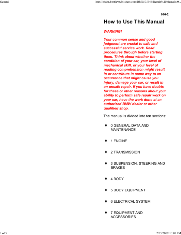 1999-2005 BMW 3 Series (E46) Manual - Image 2