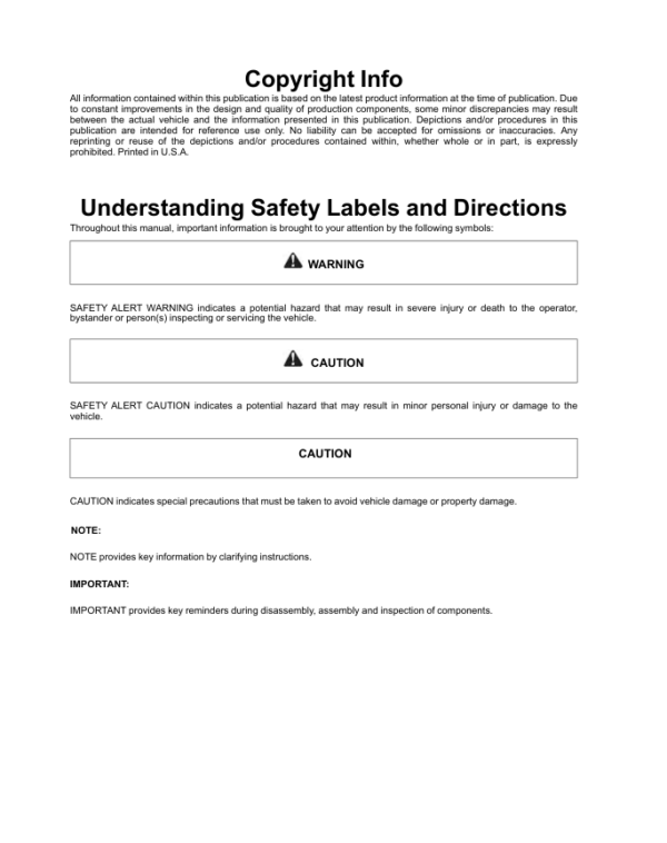 2014 RZR 1000 XP Manual - Image 2