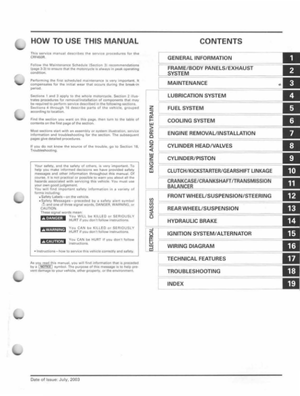 2002-2004 Honda CRF450 & 450R Repair Manual - Image 3